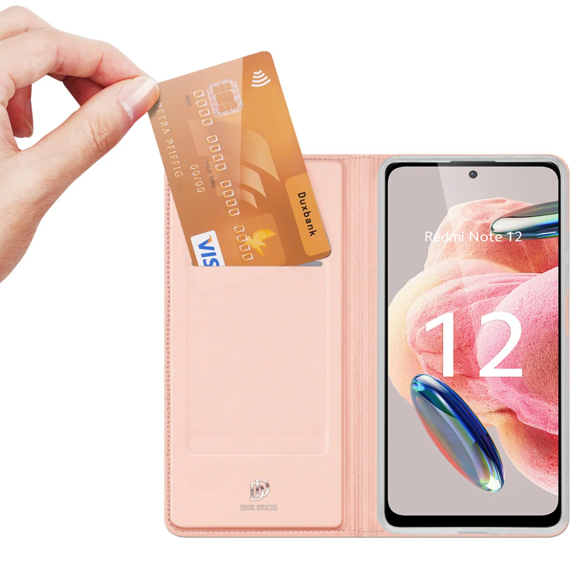 Dux Ducis Skin Pro knižkové puzdro na Xiaomi Redmi Note 12 ružové
