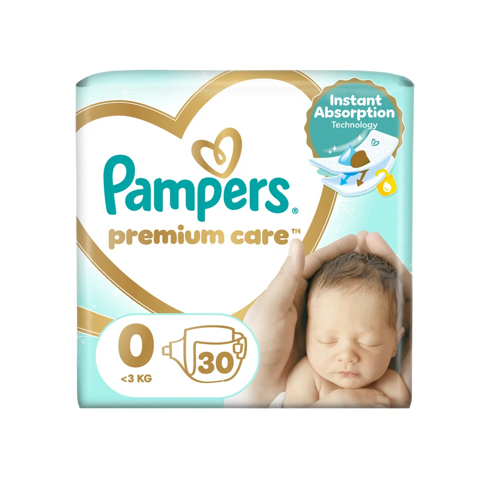 Pampers Premium Care detské plienky veľkosť 0, <3kg 30 ks