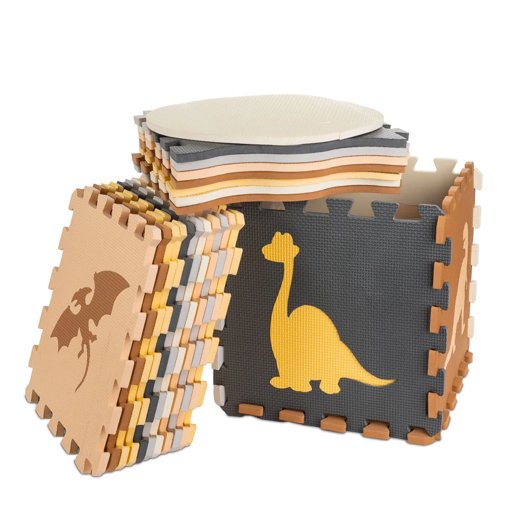 Podložka penové puzzle dinosaury 36 ks – podložka a ohrádka 143×143 cm