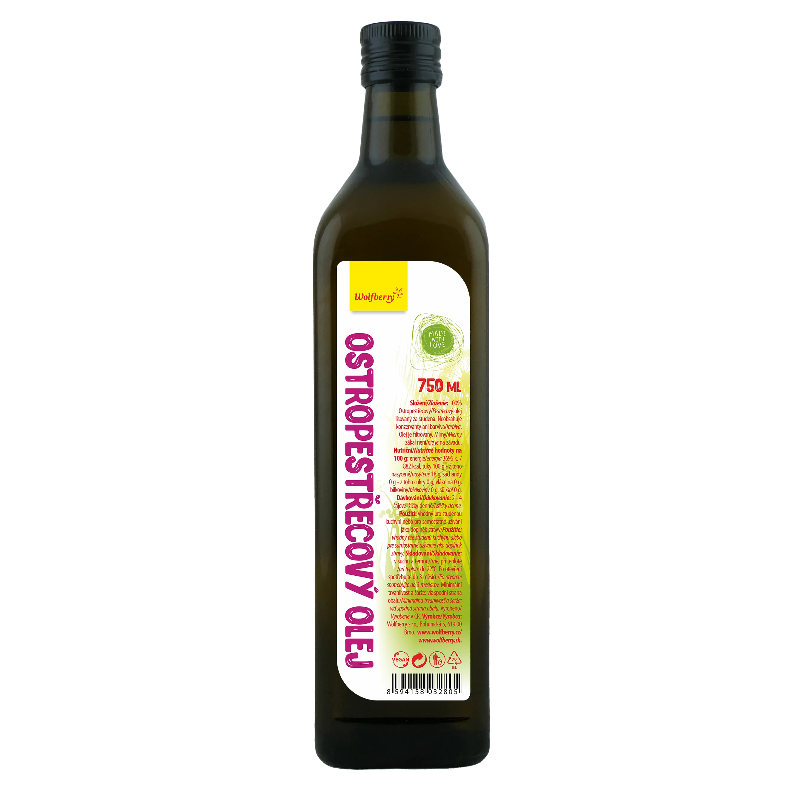 Wolfberry Ostropestrecový olej 750 ml