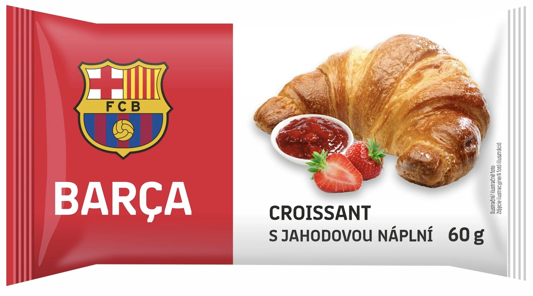 FC Barcelona Croissant jahoda 1×60 g, croissant
