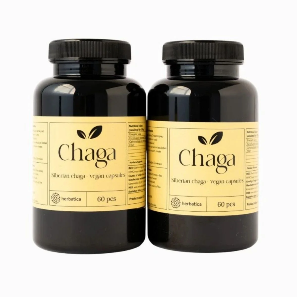 Zvýhodnený set: 2 x Čaga sibírska - 60 vegánskych kapsúl (300mg/ kapsula) - Herbatica