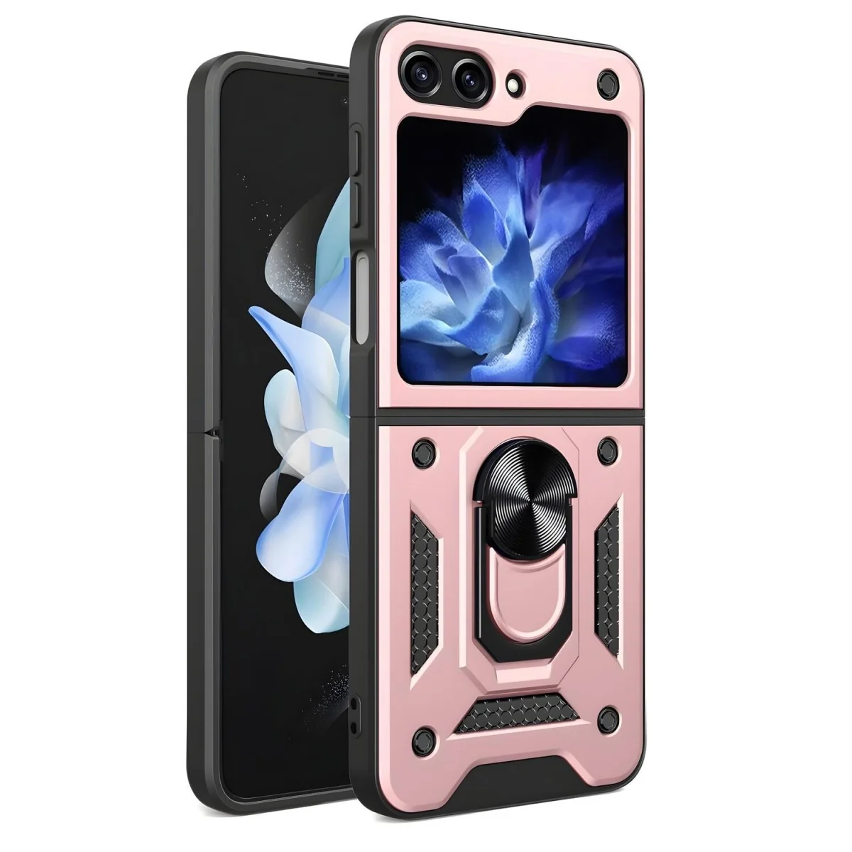 Pancierové puzdro pre Samsung Galaxy Z Flip5 - Ružová Puzdro Hybrid Armor Camshield