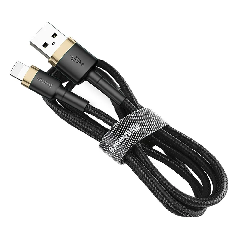 Baseus Cafule kábel USB / Lightning QC3.0 2A 3m, čierny/zlatý