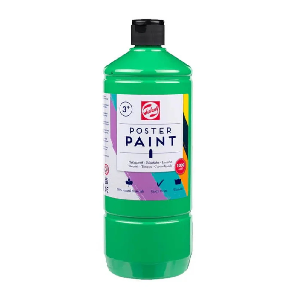 Plagátová farba školská 100ml svetlozelená 601-Talens