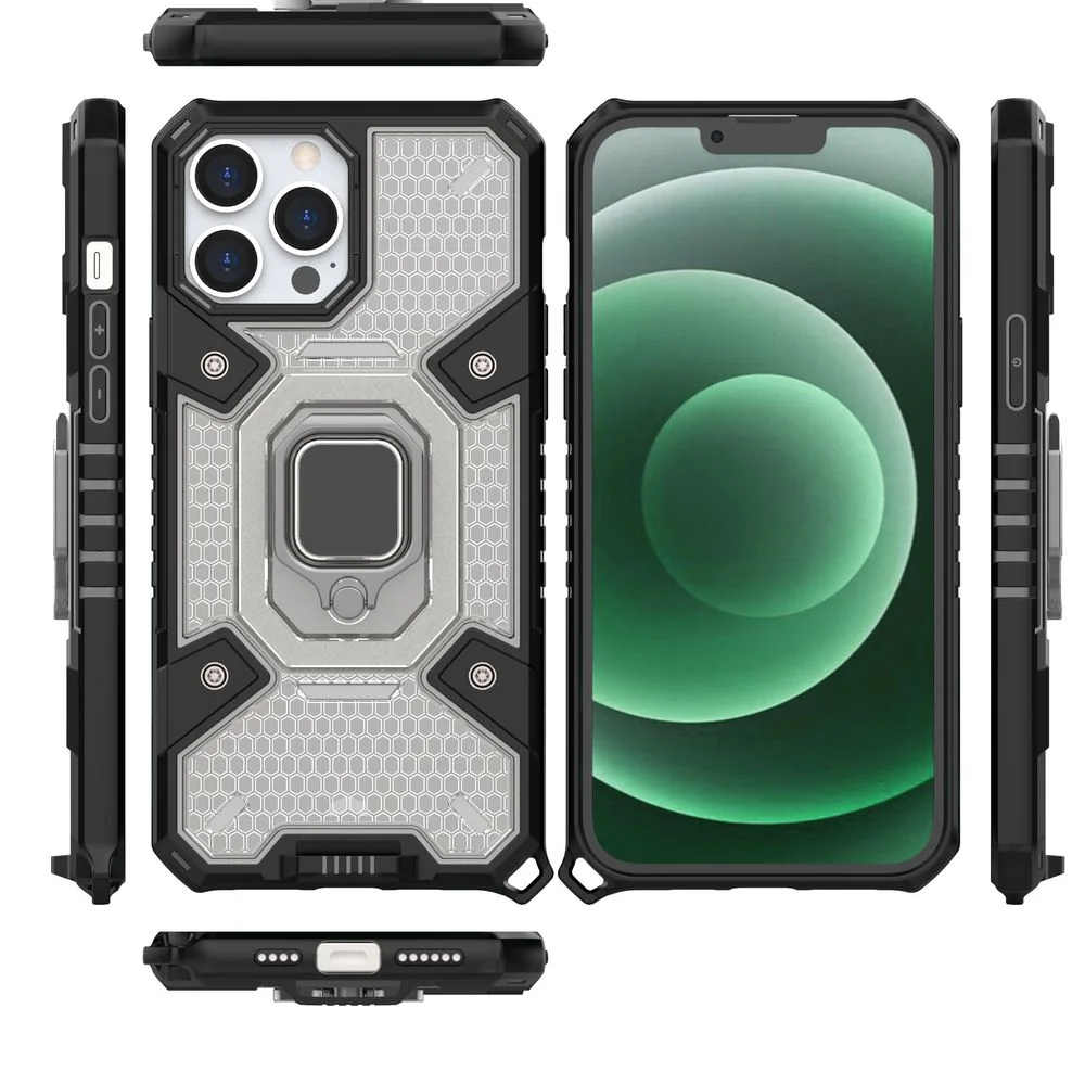MG Capsule Ring plastový kryt na iPhone 13, čierny