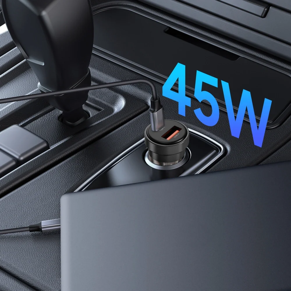 Tech-Protect CC03 autonabíjačka USB / USB-C 45W PD QC, čierna
