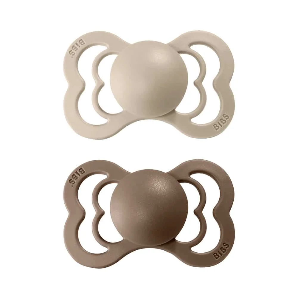BIBS Supreme cumlíky zo silikónu 2ks veľkosť 1 - Vanilla / Dark Oak