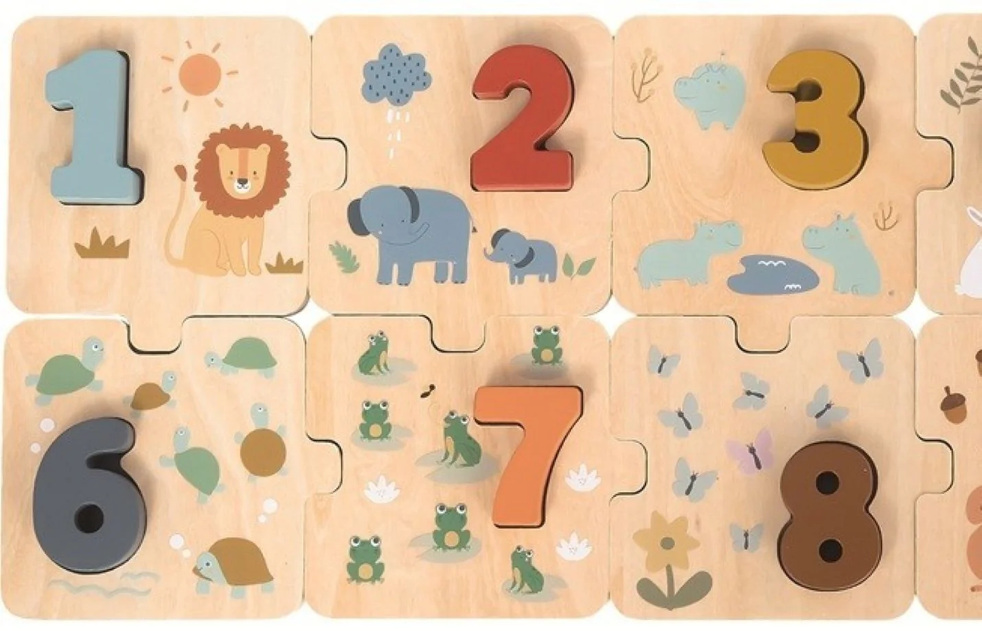 Drevené Puzzle Počítanie so zvieratkami, 20 dielov