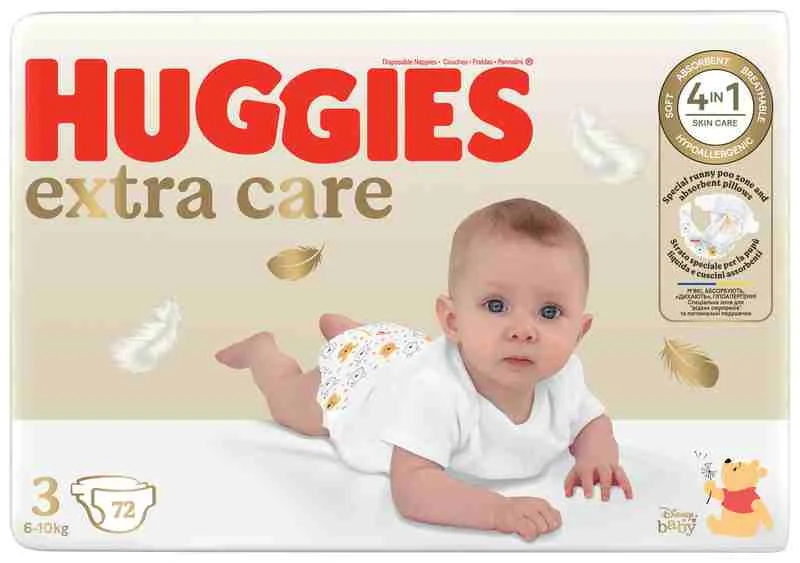 HUGGIES plienky Extra Care 3 72 ks 1×72 ks, detské plienky