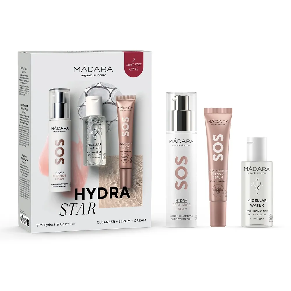 Mádara SOS Hydra Star Collection, Súprava Pre Suchú A Dehydratovanú Pleť 1×1 set, sada pre suchú, dehydrovanú a namáhanú pokožku