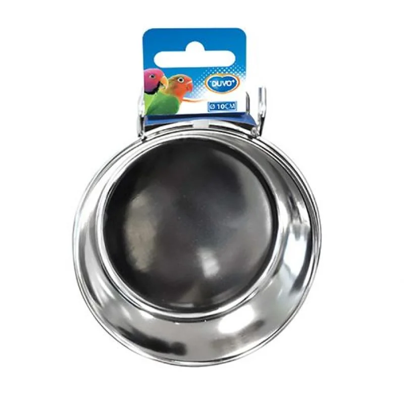 DUVO+ Závesná nerezová miska do klietky pre vtáky S 330ml priemer 10cm