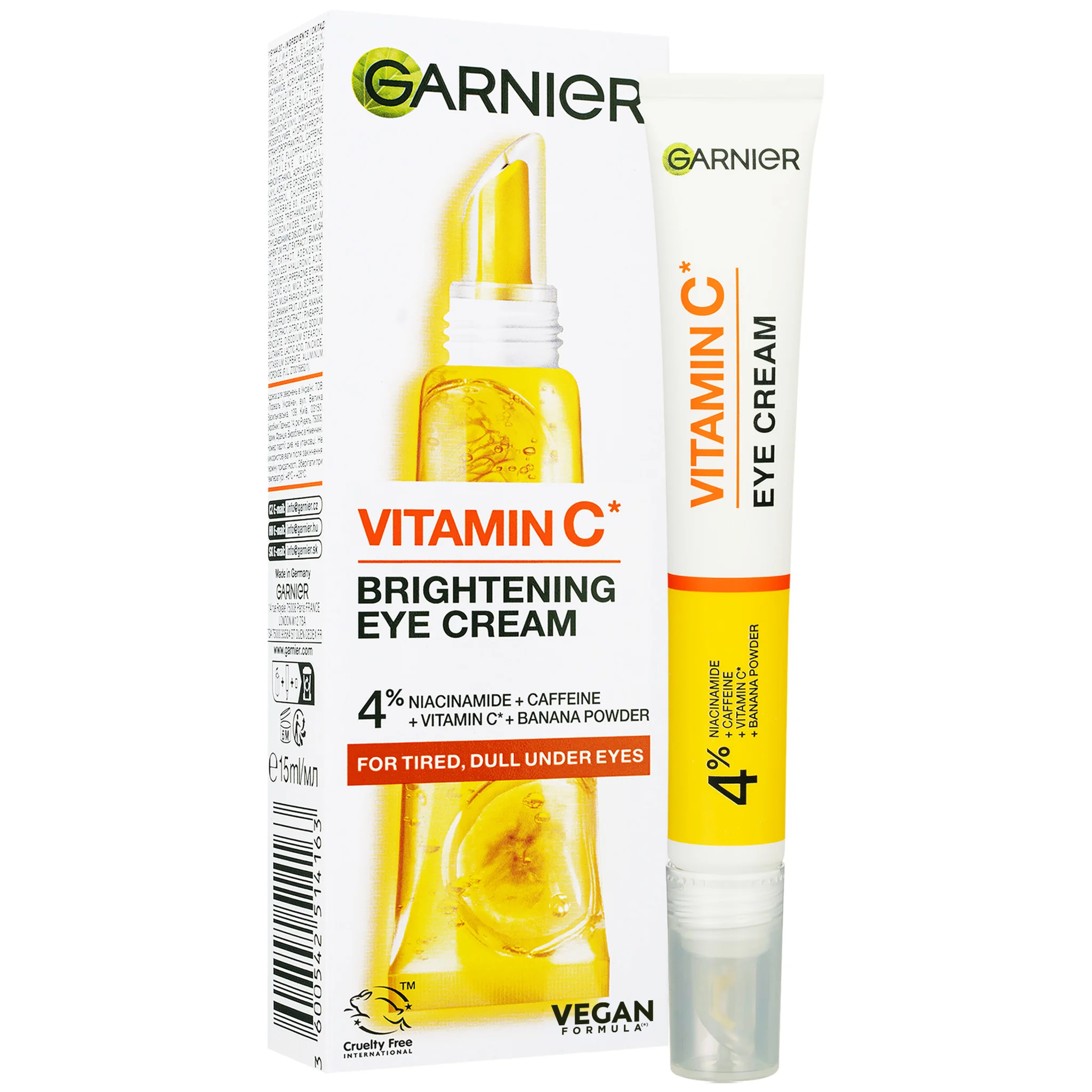 Garnier Skin Naturals Rozjasňujúci očný krém s vitamínom C, 15 ml 1× 15 ml, očný krém s vitamínom C