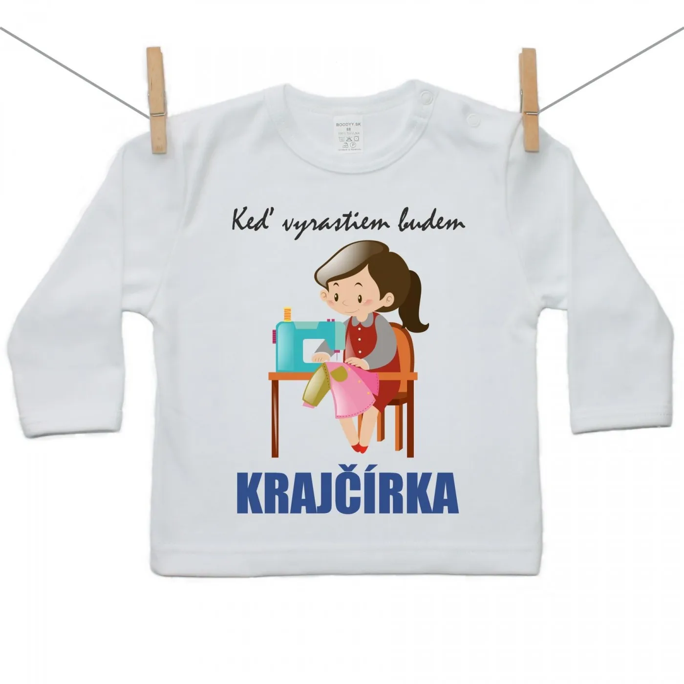 Boodyy Tričko s dlhým rukávom Keď vyrastiem budem krajčírka Veľkosť: 86