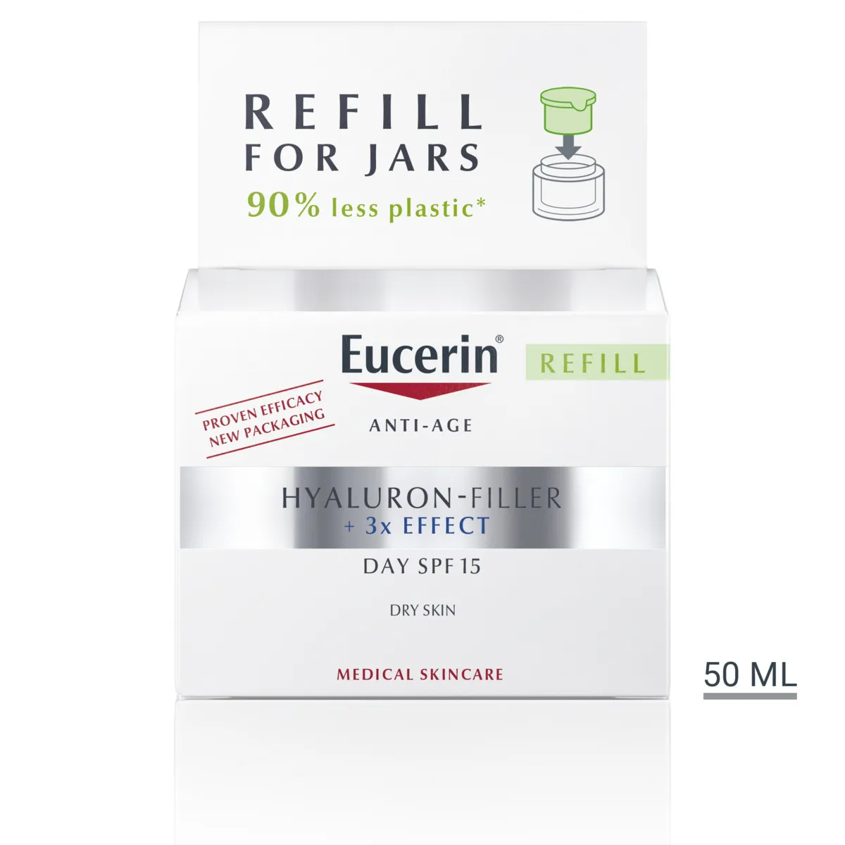Eucerin HYALURON-FILLER+3xEFFECT Denný krém REFILL 1×50 ml