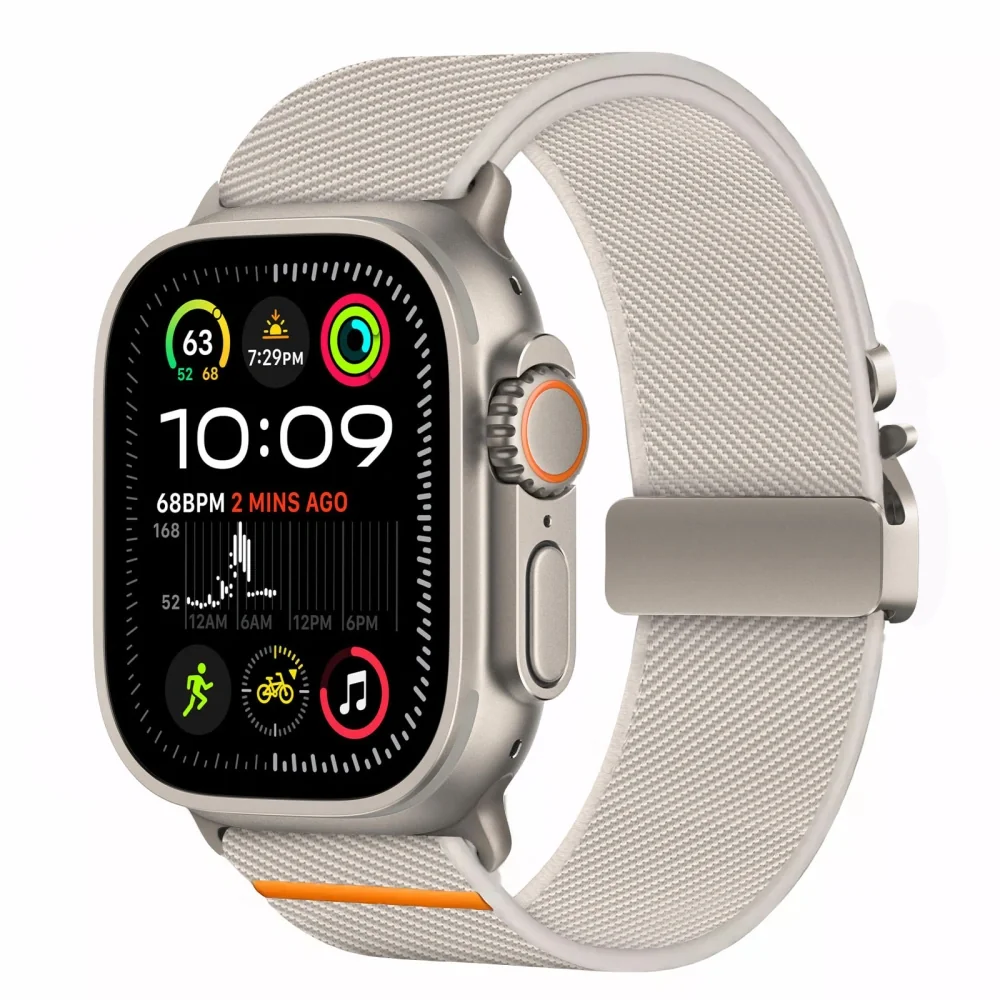 Tech-Protect Nylon Clasp remienok na Apple Watch 44/45/46/49mm, titanium um