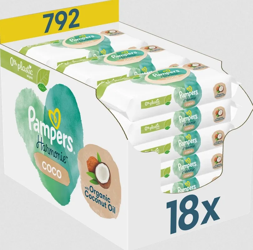 Pampers Wipes Box 792ks (18x44) Harmonie Coco 18×44 ks, vlhčené obrúsky