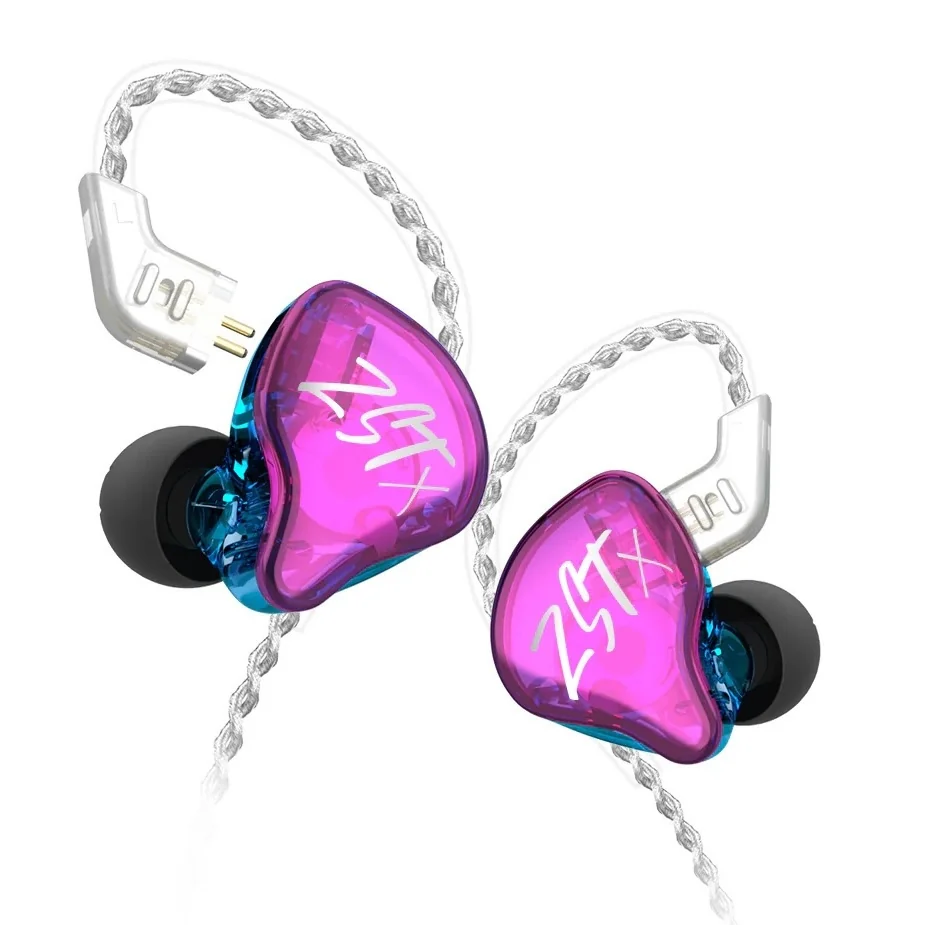 KZ ZST X hybridné HiFi slúchadlá do uší, farebné 