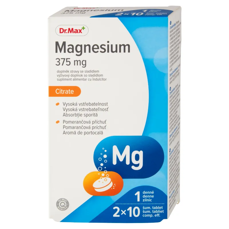 Dr.Max Magnesium 375 mg 1×20 šumivých tabliet