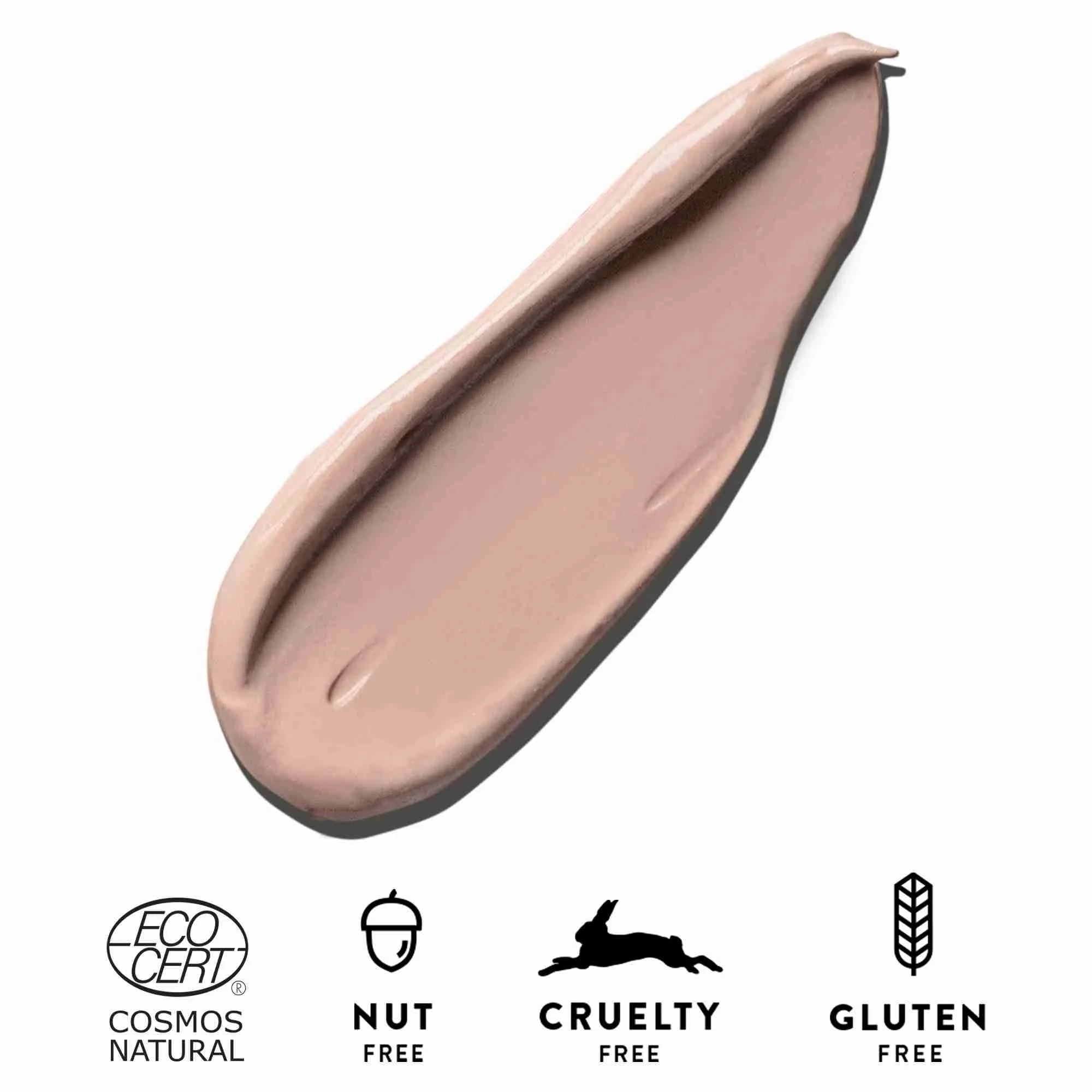 MÁDARA SKINONYM Polomatný Make-up s peptídmi Rose Ivory 1×30ml, Prírodný certifikovaný make-up