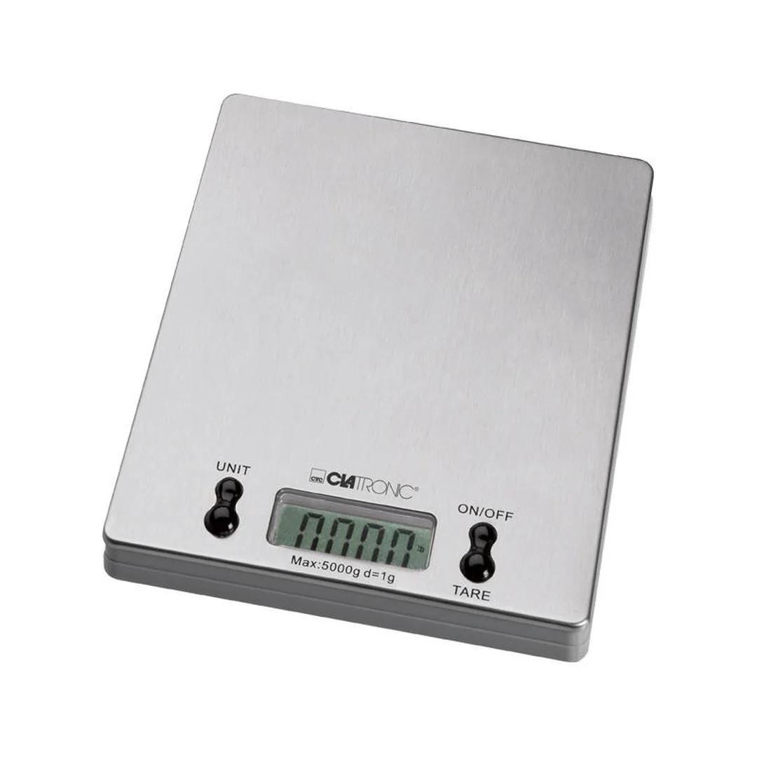 Clatronic KW 3367 kuchynská digitálna váha z nehrdzavejúcej ocele, 5 kg