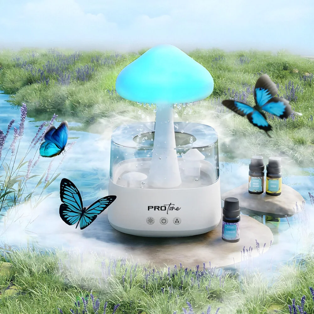 MG Rain Mushroom zvlhčovač vzduchu 450ml RGB, biely