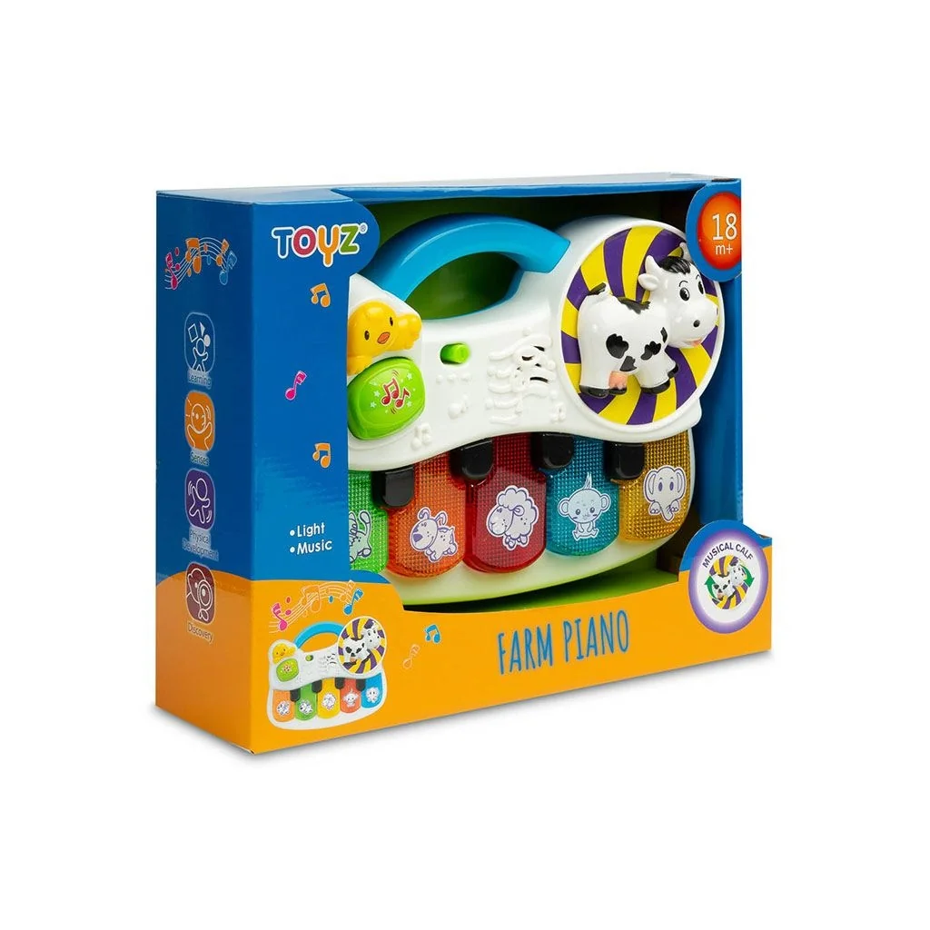 Interaktívna hračka piánko, TOYZ - Farma