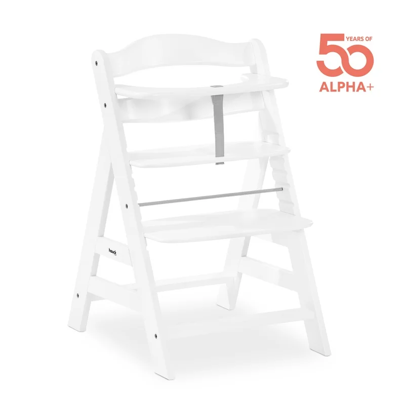 Hauck Alpha+ drevená vysoká stolička biela