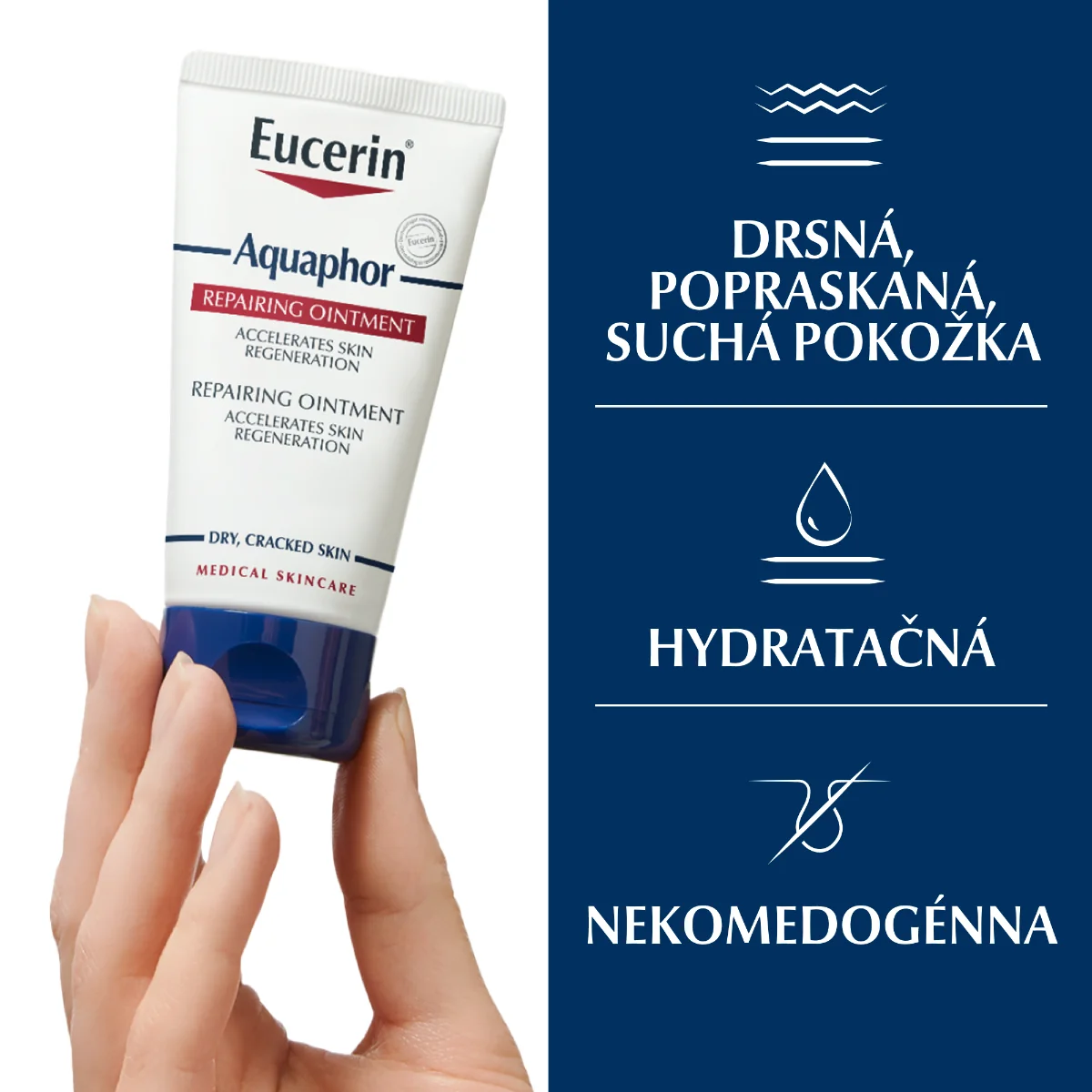 Eucerin Aquaphor Regeneračná masť 1×45 ml, obnova veľmi suchej pleti