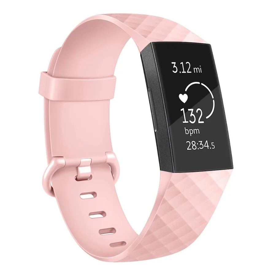 Silicone Diamond (Small) remienok na Fitbit Charge 3 / 4 sand pink