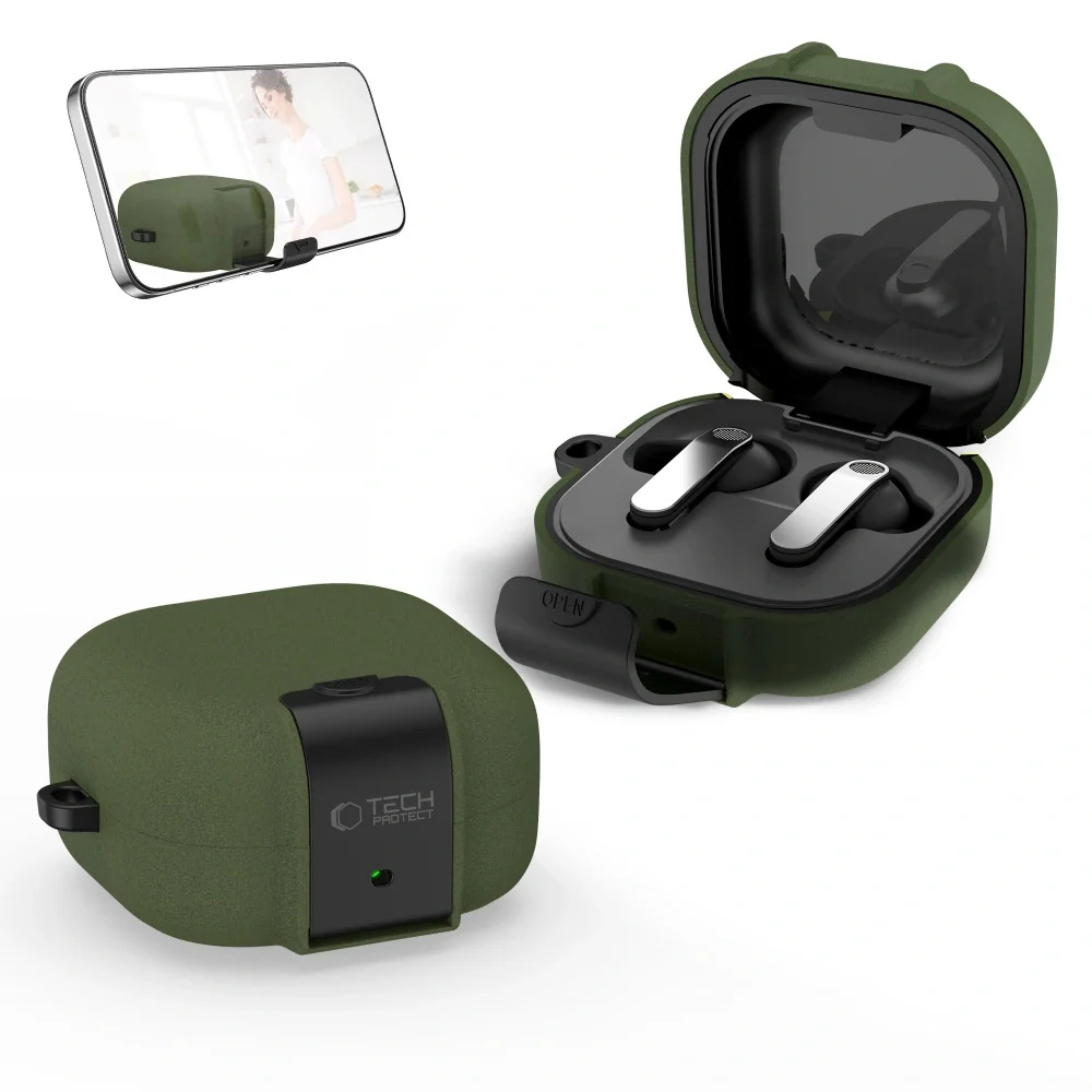 Tech-Protect Slim Hook puzdro na Samsung Galaxy Buds 4 / 4 Pro, zelené