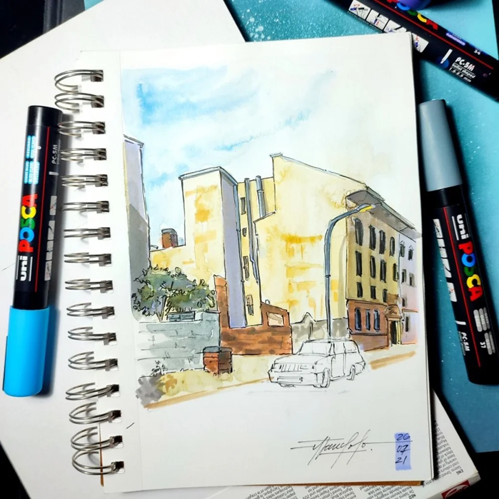 Sada akrylových popisovačov UNI POSCA PC-5M 8 ks Hrot 1,8-2,5 mm