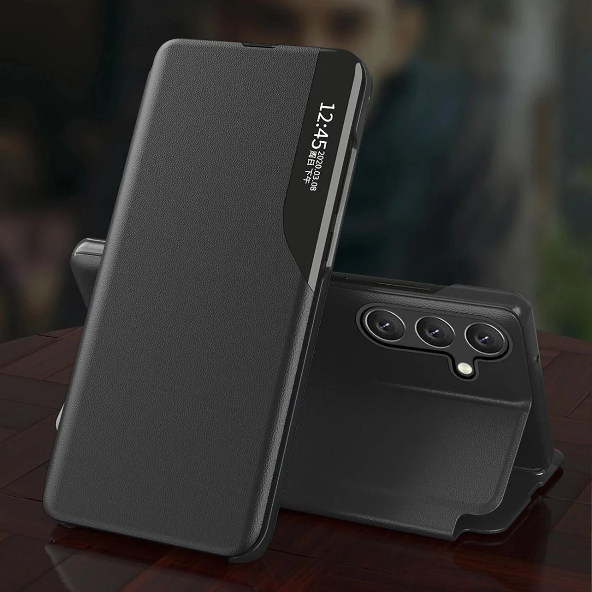 MG Eco Leather View knižkové puzdro na Samsung Galaxy S25, čierne