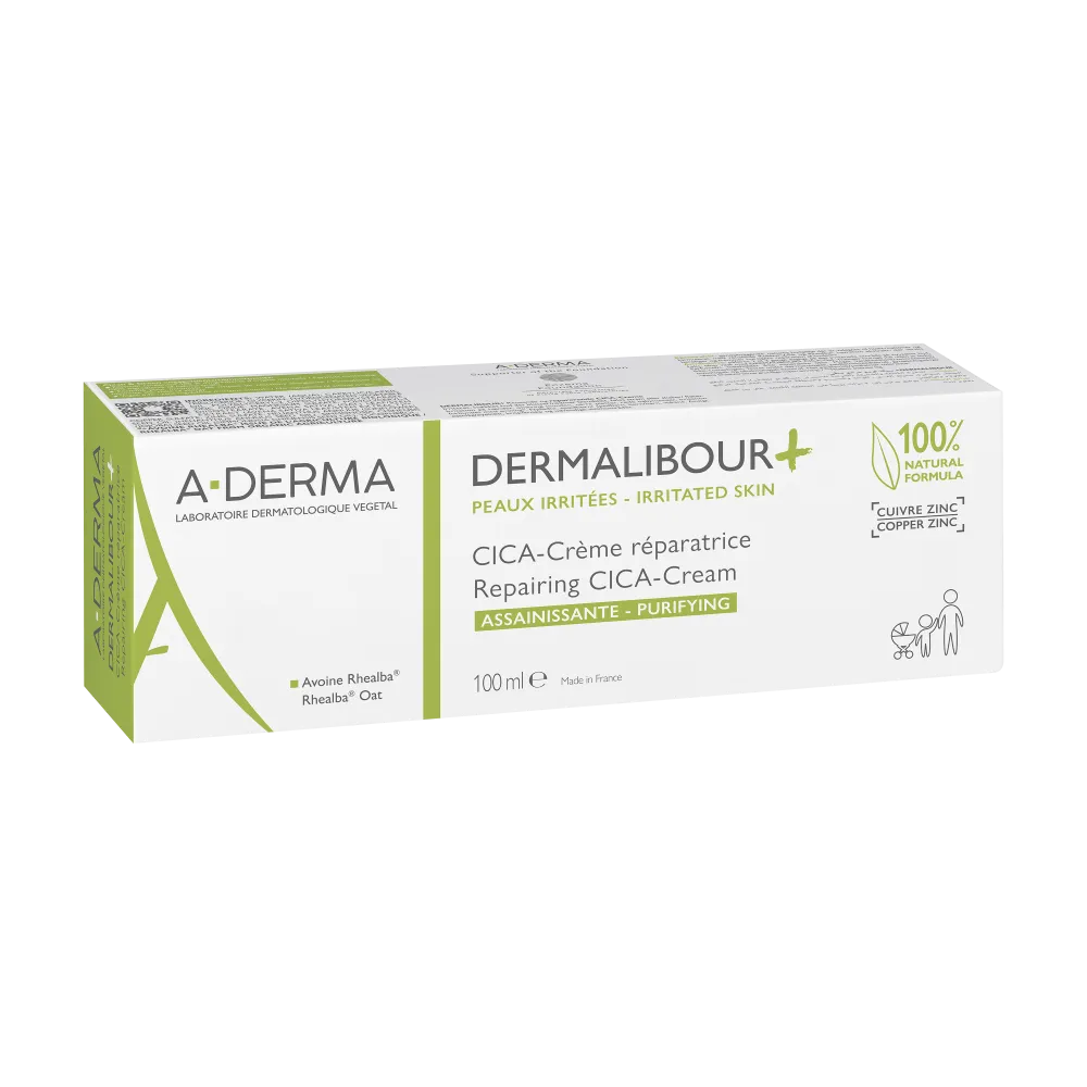 A-DERMA  Dermalibour+ Reparačný CICA-Krém 1×100 ml, pre podráždenú kožu