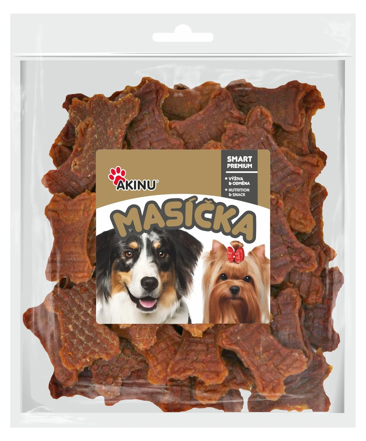 Akinu MASÍČKA Kuracie kocky s mrkvou pochúťka pre psy 2 x 300 g