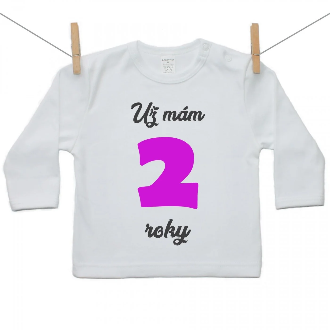 Boodyy Tričko s dlhým rukávom Už mám 2 roky Dievča Veľkosť: 104