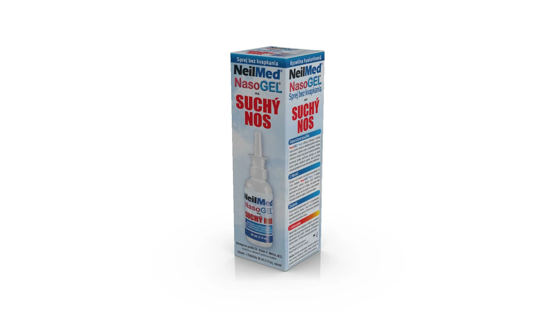 NasoGEL nenávykový gelový sprej na suchý nos 30 ml