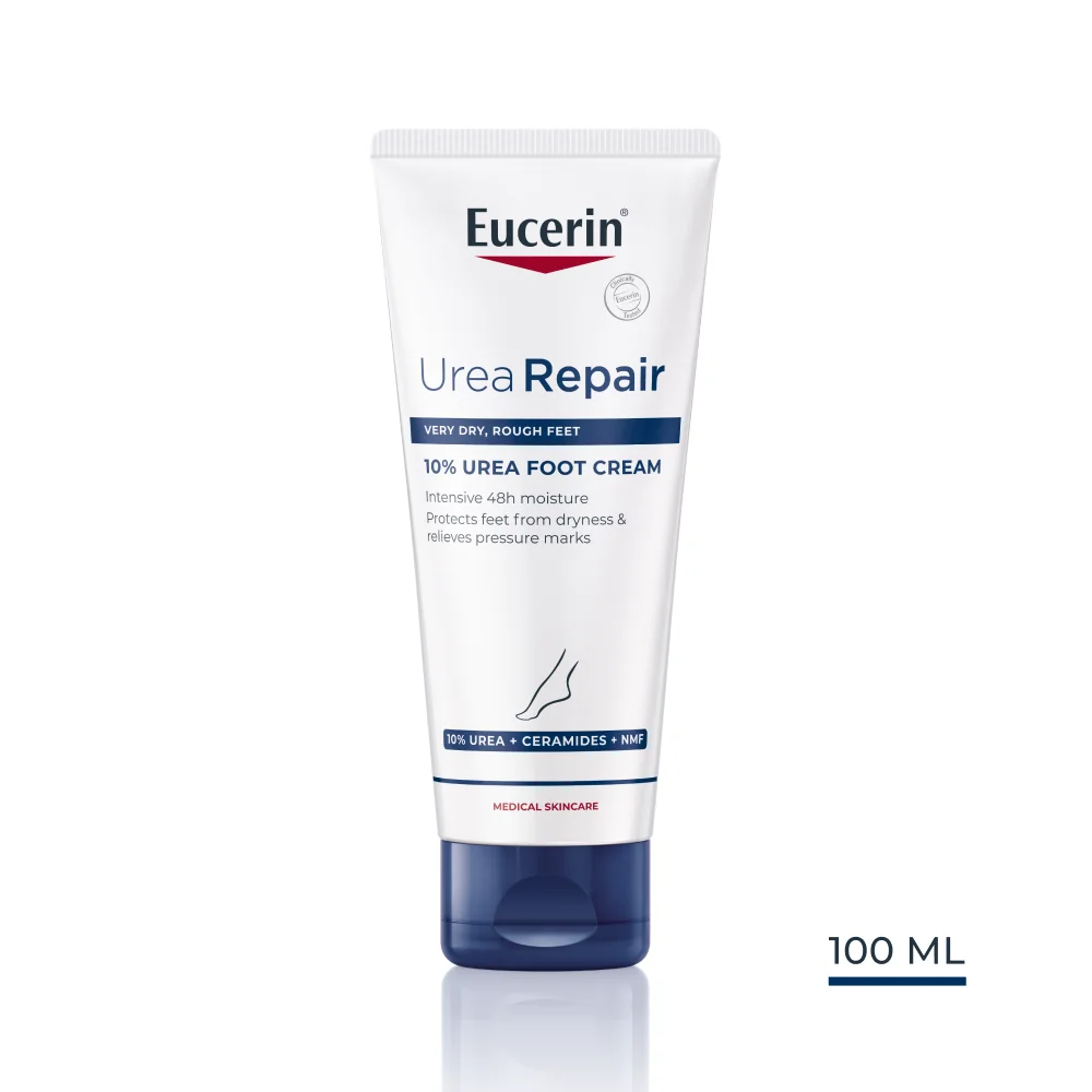 EUCERIN UreaRepair Krém na nohy 10 % urea, 100 ml 1×100 ml, regenerácia kože na nohách