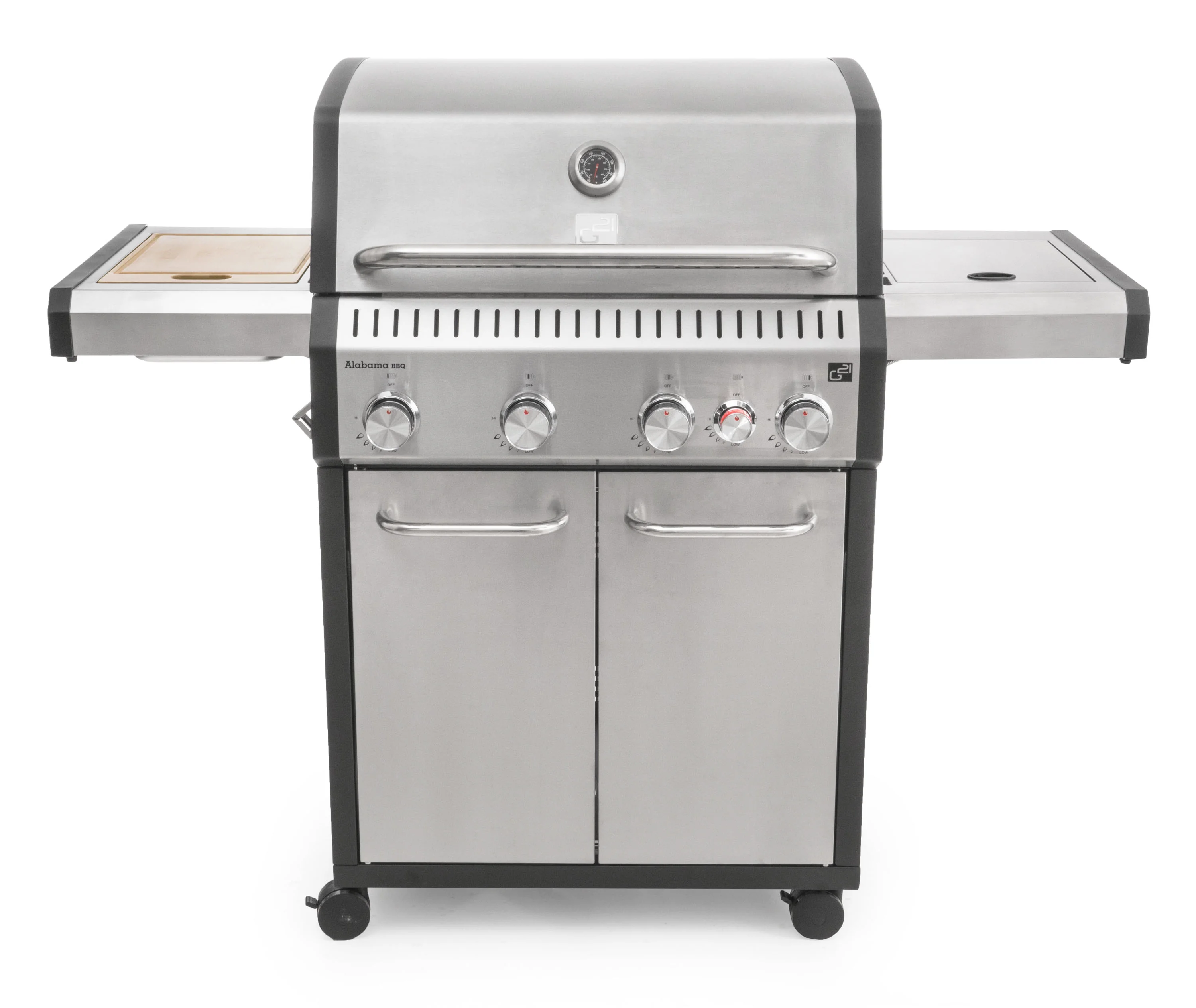 Plynový gril G21 Alabama Silver BBQ Premium Line Alabama Silver BBQ Premium Line, 5 horákov + zdarma redukčný ventil GAH-BBQ4ALAB-SV