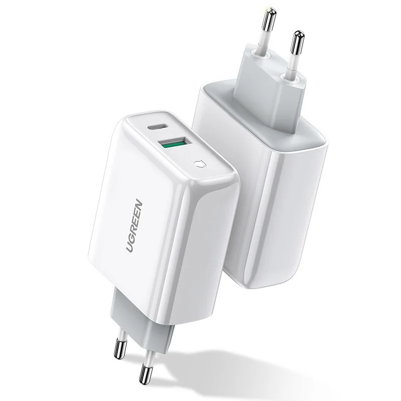 Ugreen CD170 sieťová nabíjačka USB-C / USB QC 4.0 PD 36W , biela
