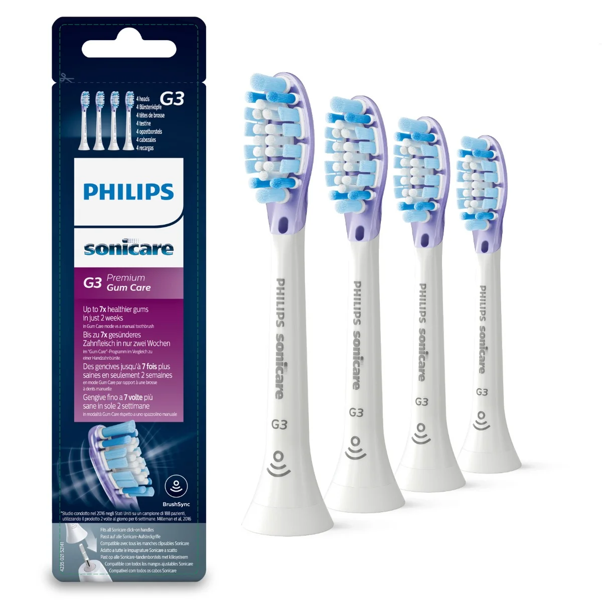 Philips - Nástavce HX9054/17 G3 Premium Gum Care pre Sonicare 3. generácie, biela 1×4 ks, hlavica na sonickú kefku