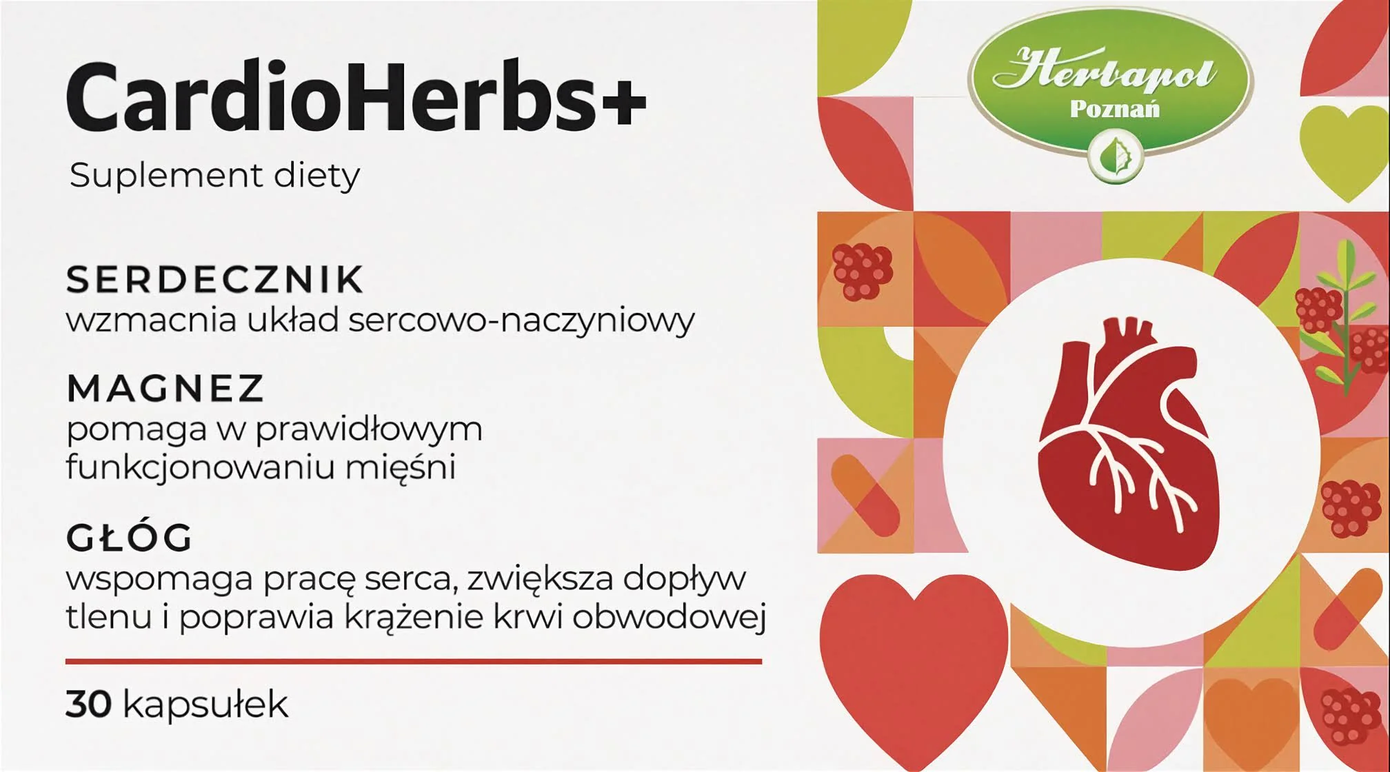 Herbapol CardioHerbs+ so srdcovníkom a hlohom 30 kapsúl s horčíkom