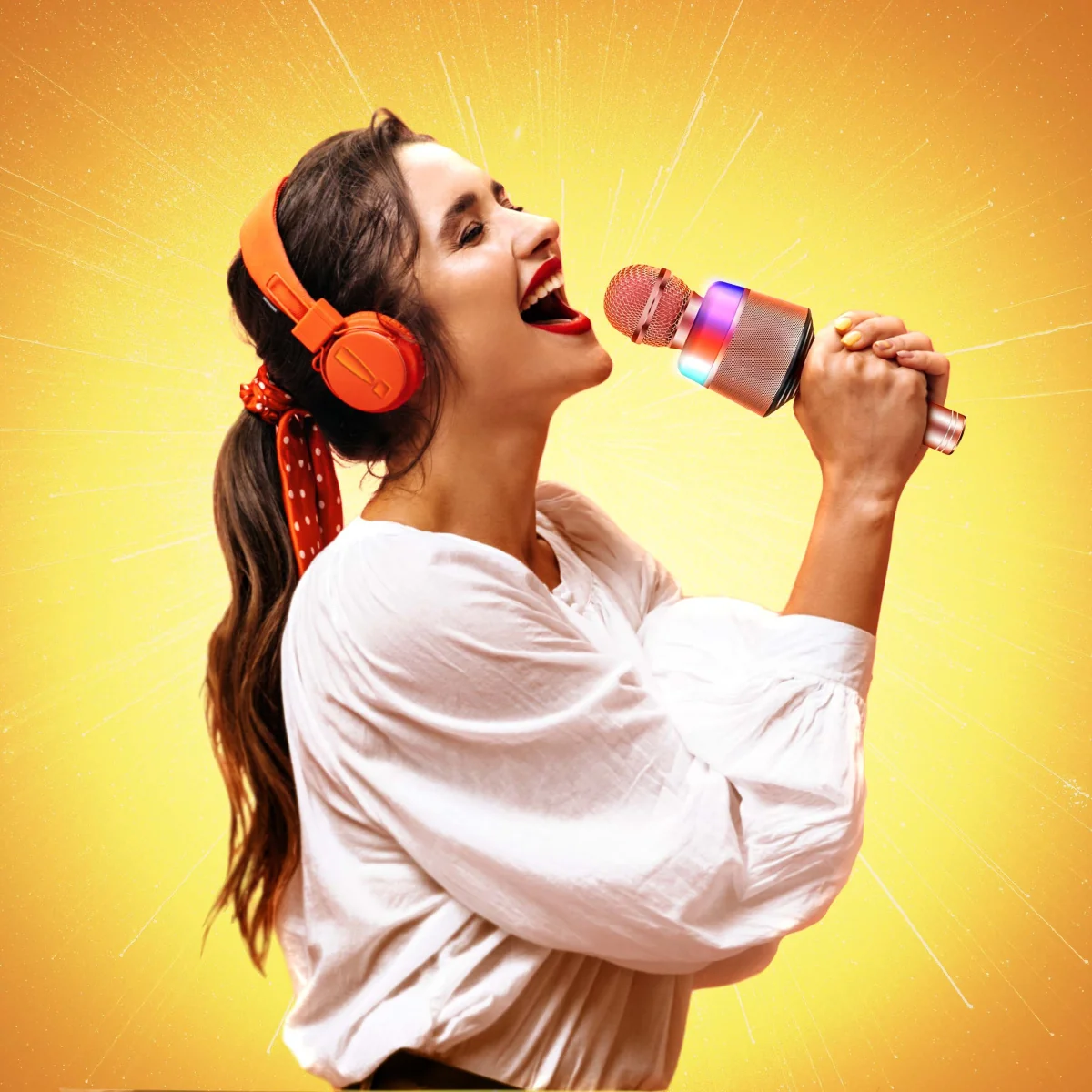 MG Sing Pro Bluetooth Karaoke mikrofón s reproduktorom, ružový