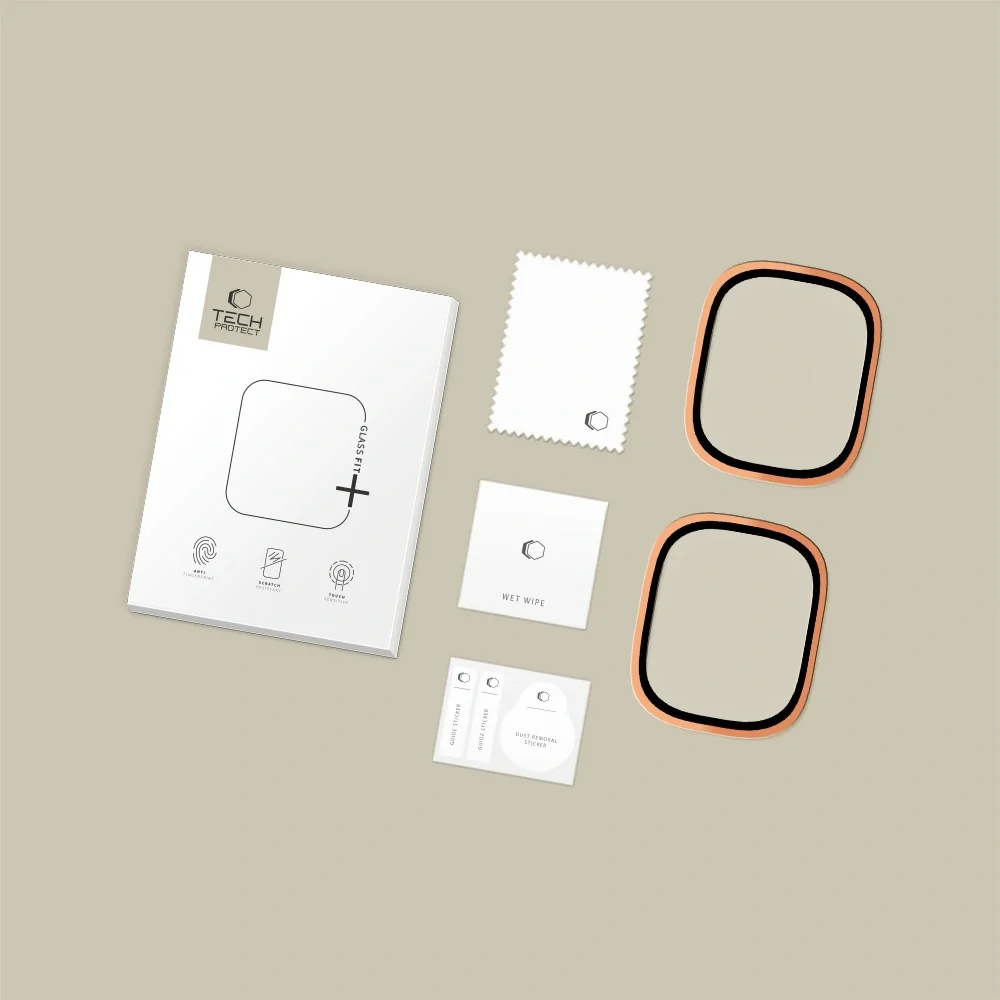 Tech-Protect Glass Ring 2x ochranné sklo na Apple Watch Ultra 1 / 2 / 3 (49mm), oranžové 3 (49mm), oranžové
