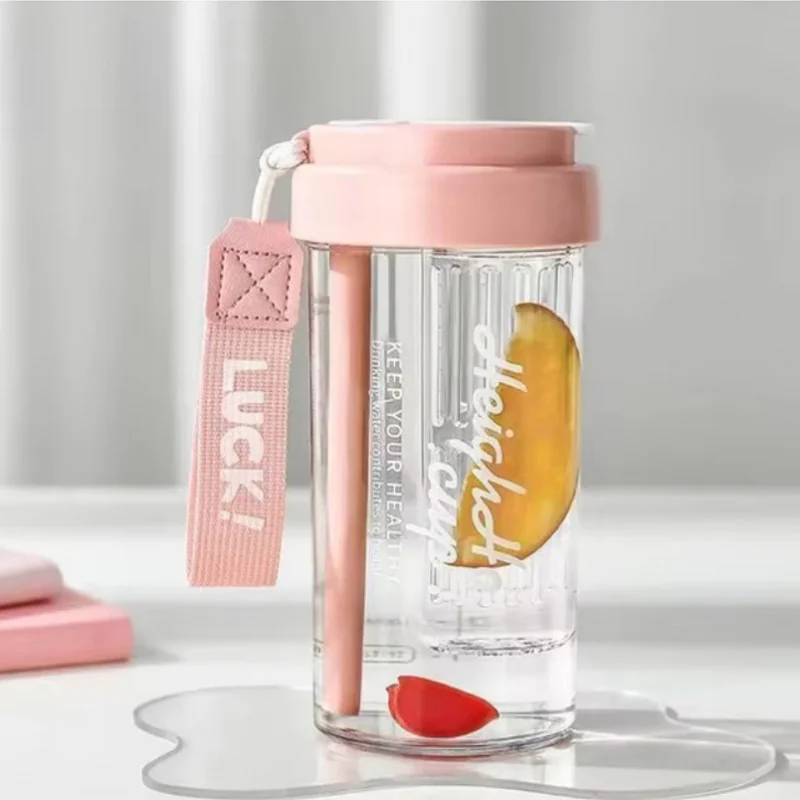 Livefy pohár so slamkou Simple 600ml, ružový
