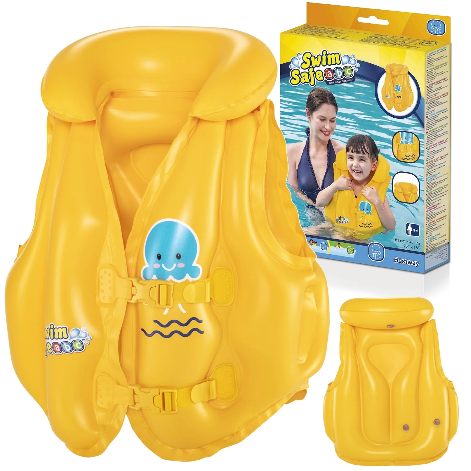 Nafukovačka detská plávacia vesta 19-30kg BESTWAY 32034 žltá
