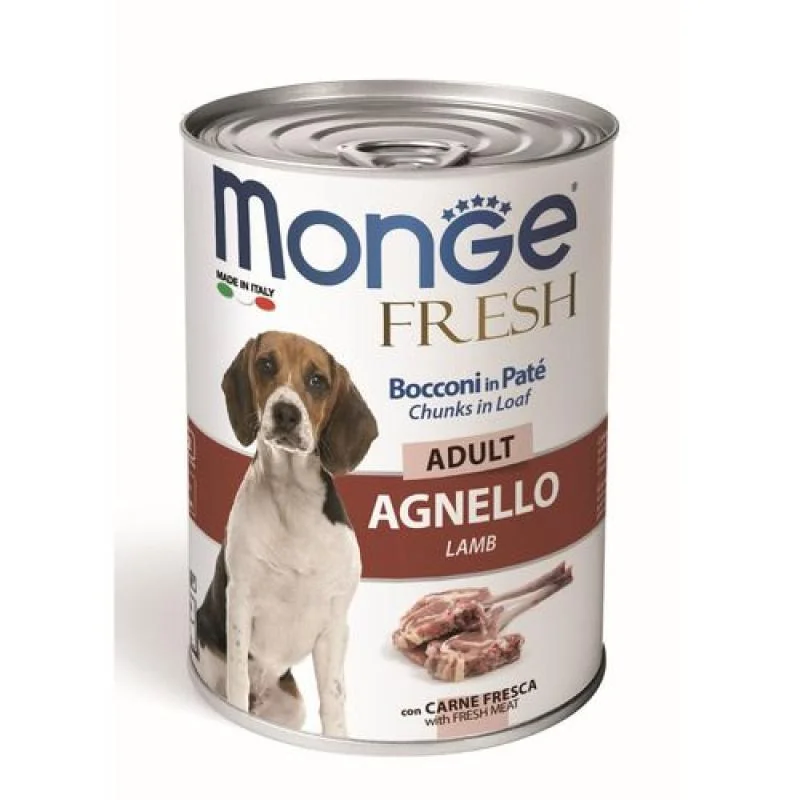 MONGE Fresh Adult 400g jahňacia konzerva pre psov