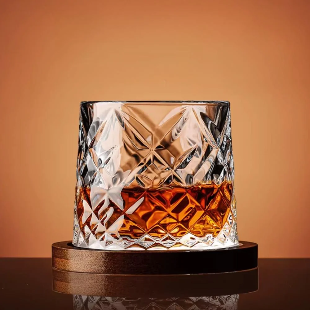 Kryštálový pohár na whisky s dreveným podnosom 280 ml