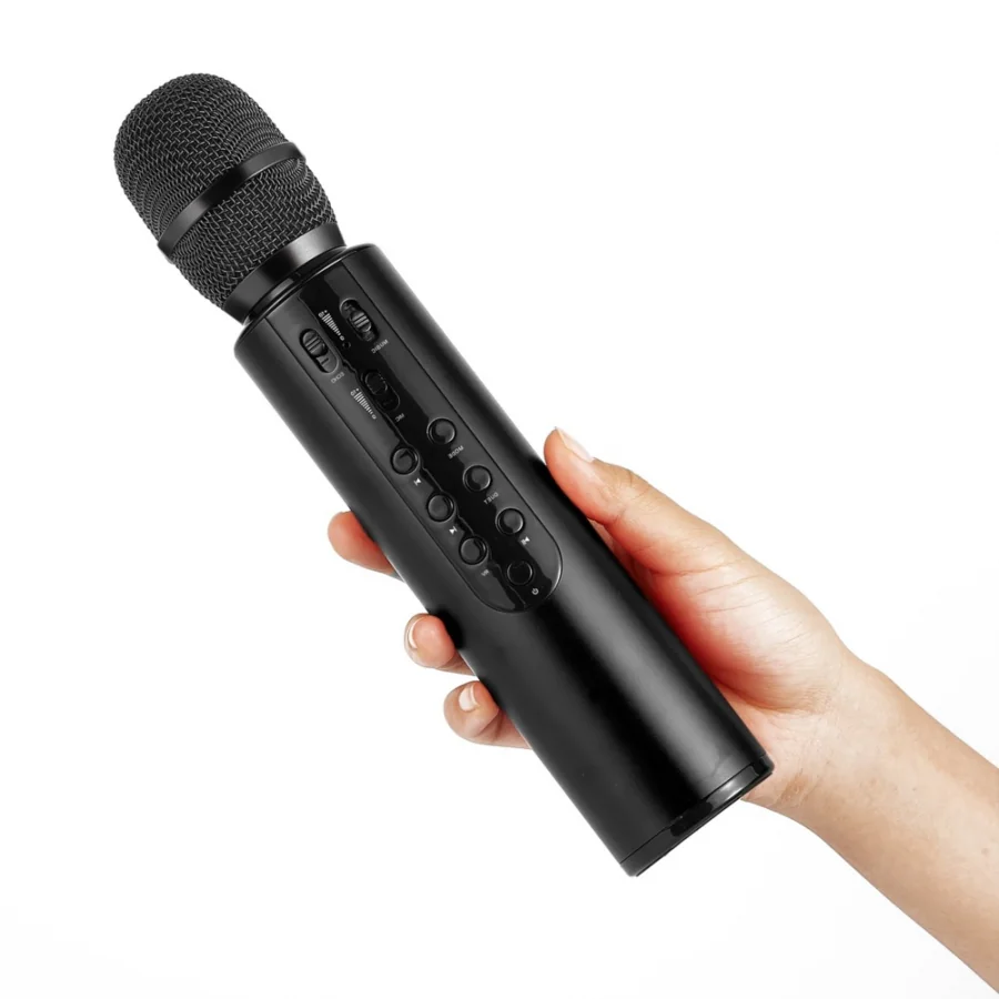 Bluetooth karaoke mikrofón s reproduktorom, K7-Black