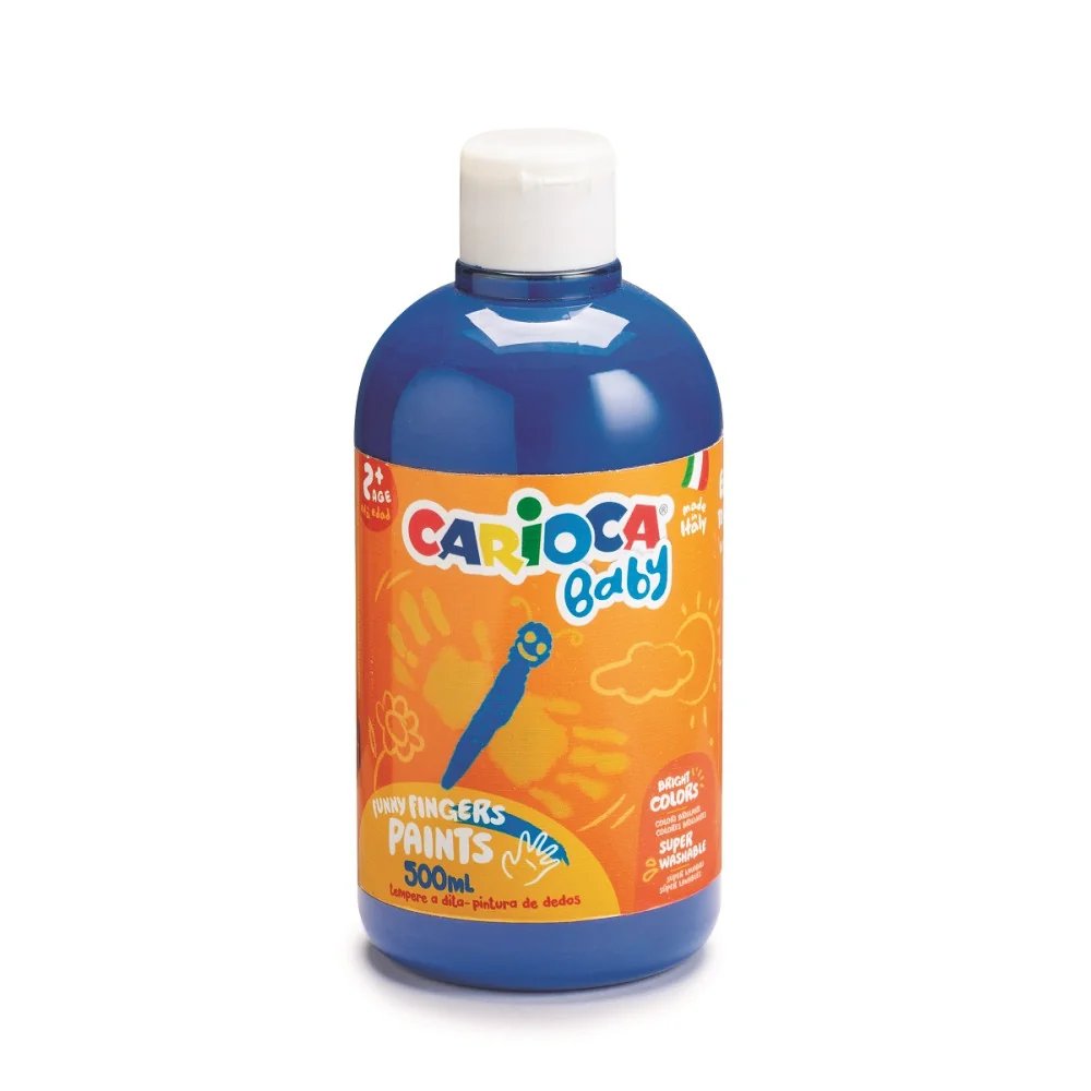 Prstová farba Baby Carioca 500ml modrá-CARIOCA